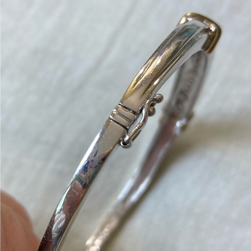 Diamonds 1/5ctw Sterling Silver 925 Spring‎ Hinged Bracelet Safety Clasp X - Picture 12 of 14